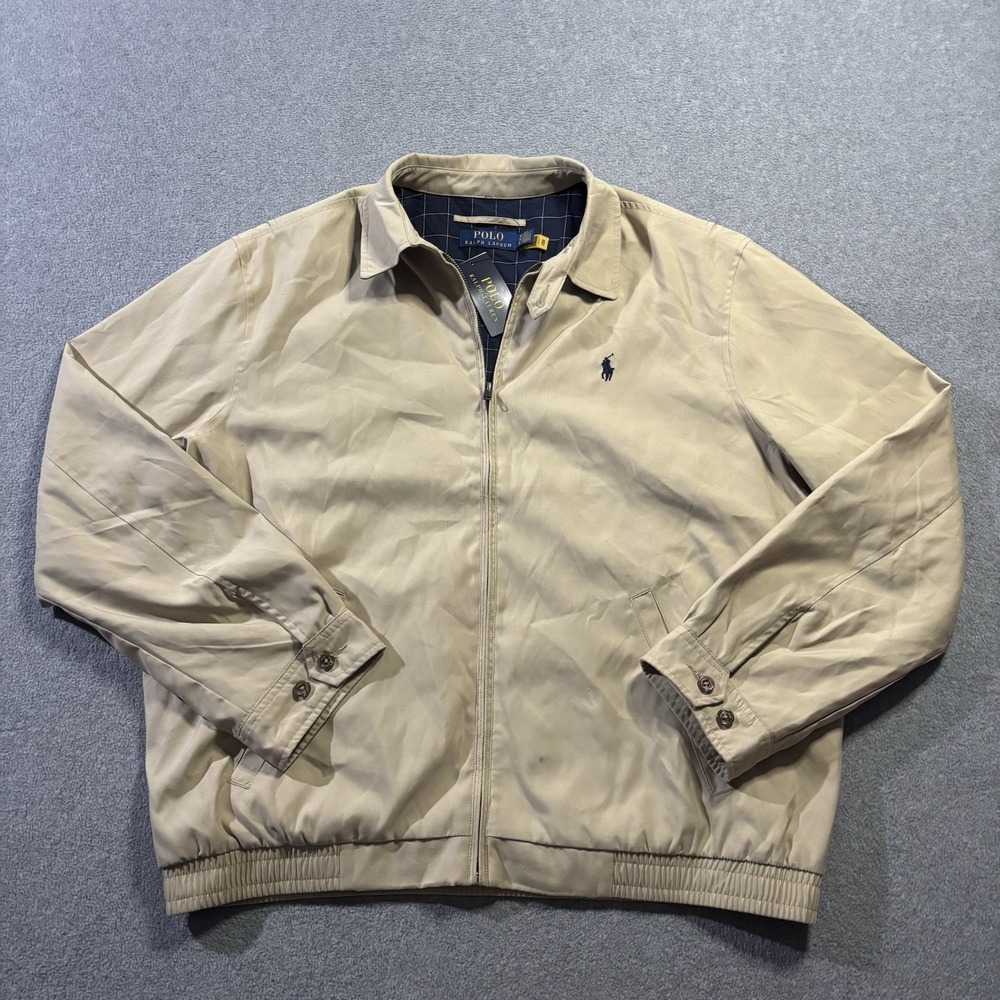 NWT Polo Ralph Lauren Harrington Jacket Mens XL Khaki Classic Windbreaker